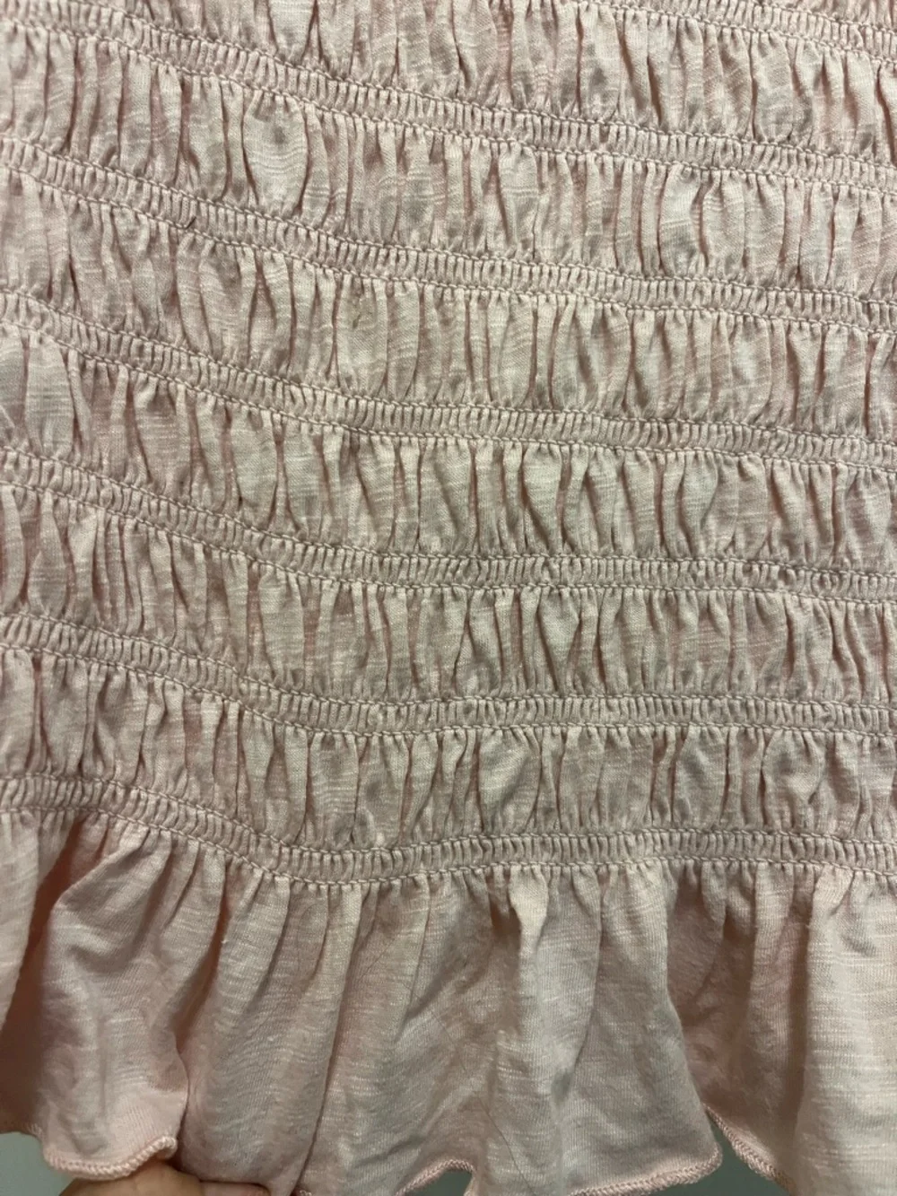 Smocked Light Pink Ruffle Hem Tee - Picture 2 of 4